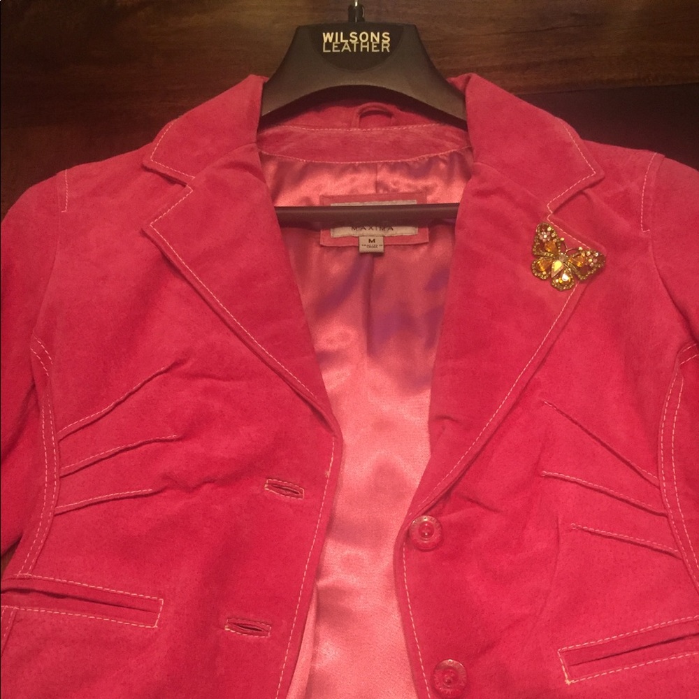 Wilson leather pink suede jacket